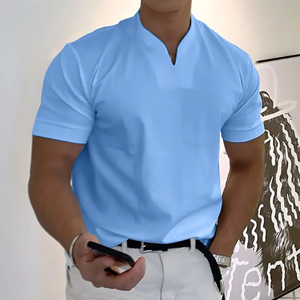 💪👔Polo deportivo para hombre en tallas grandes, de algodón elástico