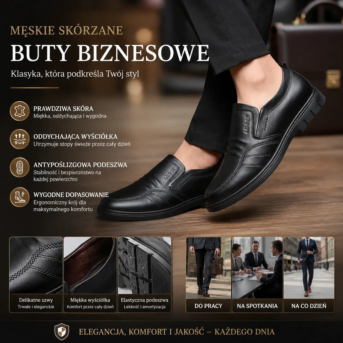 【39-44】Zapatos de vestir para hombre, confeccionados en piel auténtica y con una suela suave y cómoda; ideales para diversas ocasiones.