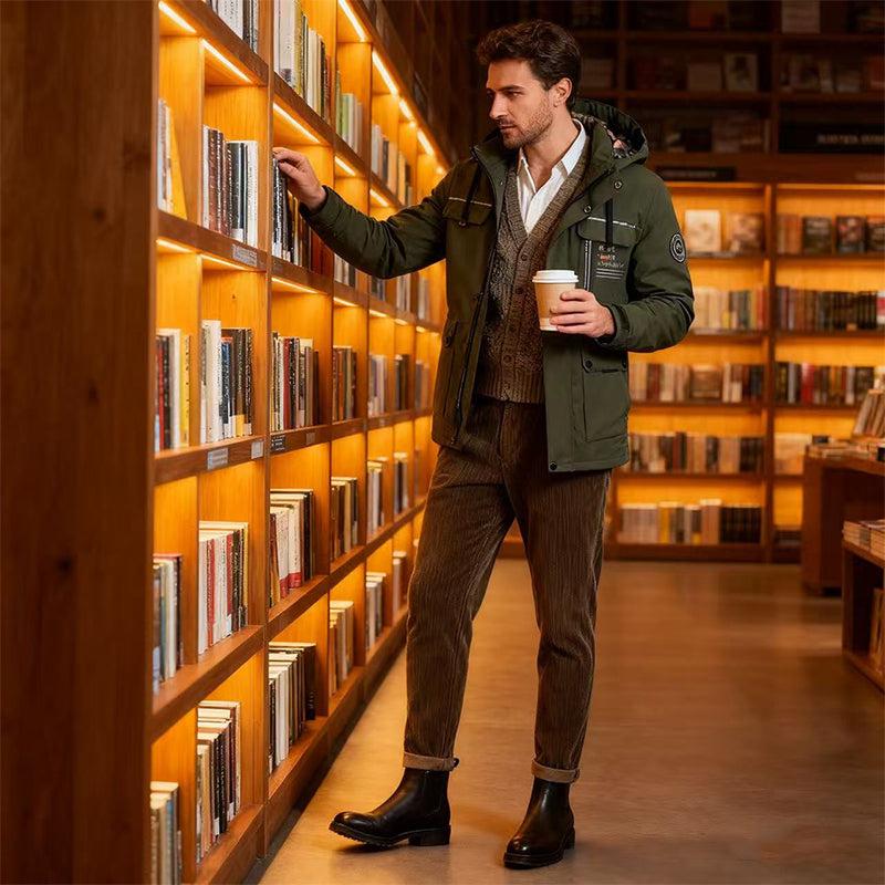 🔥Podzim/Zima sleva 50 % 【velikosti M–4XL】Model 2025: pánské bundy, teplé, větruodolné a voděodolné