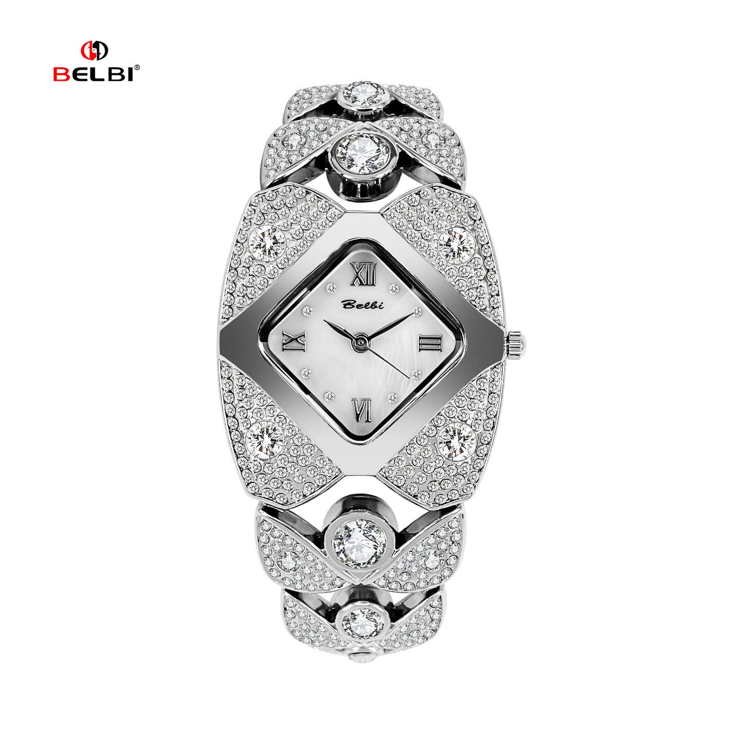 ⏳Oferta ograniczona czasowo⌛ Zegarek kwarcowy w stylu vintage dla kobiet⌚, inkrustowany błyszczącymi kamieniami szlachetnymi✨
