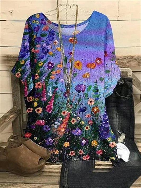 【S-6XL】 2025 Nowy T-shirt z bawełny lnianej z nadrukiem temperamentu-3931282