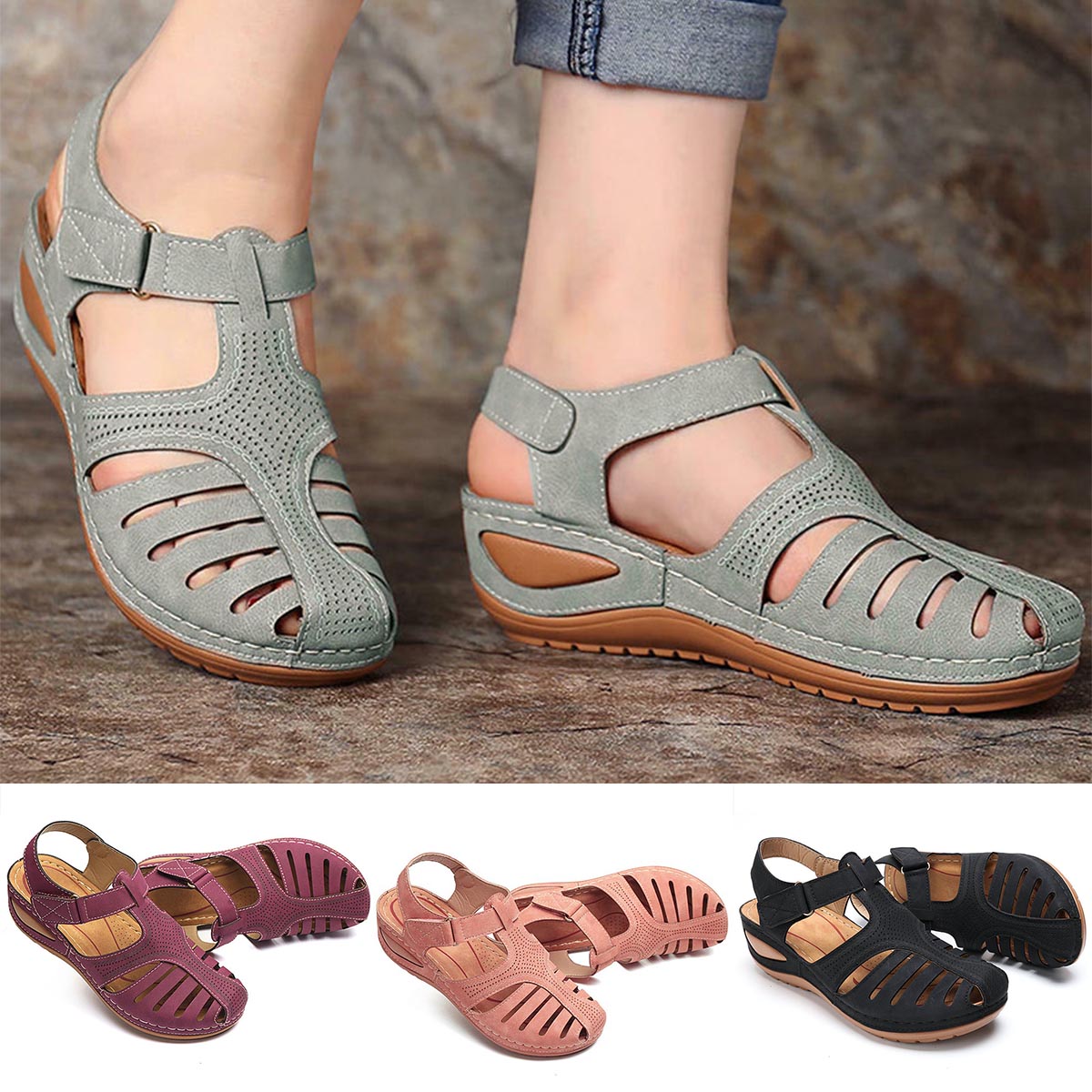 🔥✨【45% zniżki🔥】【34-43】Oddychające, modne, swobodne i uniwersalne sandały damskie, letnie wyprzedaże specjalne