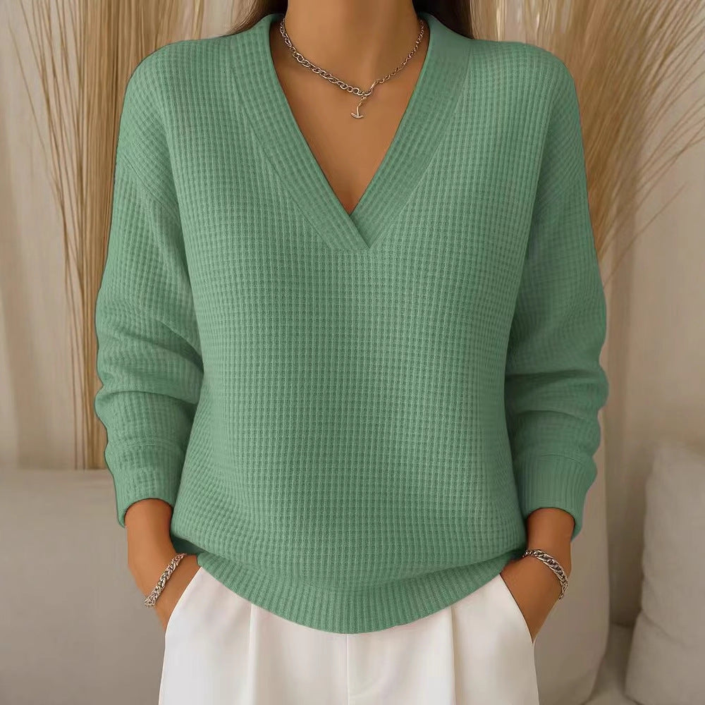 ❤️✨【Oferta especial de otoño🔥】Suéter de punto con cuello en V para mujer, elegante y cómodo