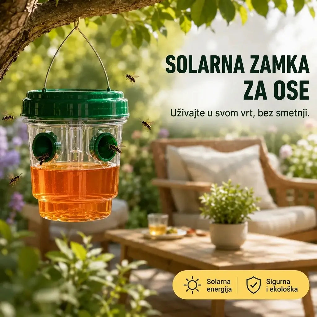【2 komada 27 €】🐝☀️ Solarna klopka za ose za terase i vrtove 🔋🌿 – Visoko učinkovita, punjiva, otporna na vremenske uvjete, pokriva do 500 četvornih metara.✅️ Plaćanje pouzećem