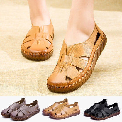 🌈✨【35-41】2025 Wiosna nowe modne codzienne damskie płaskie sandały, wygodne, oddychające i miękkie