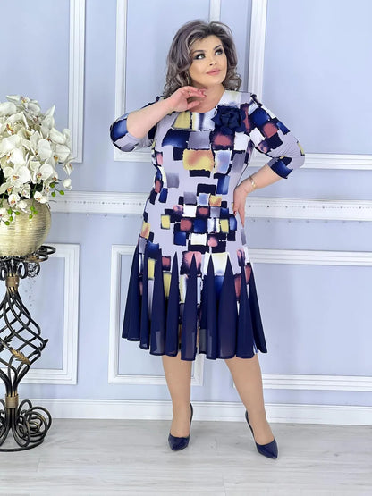 👗💐【S-5XL】Piękna i modna rozkloszowana spódnica z nadrukiem-3893936