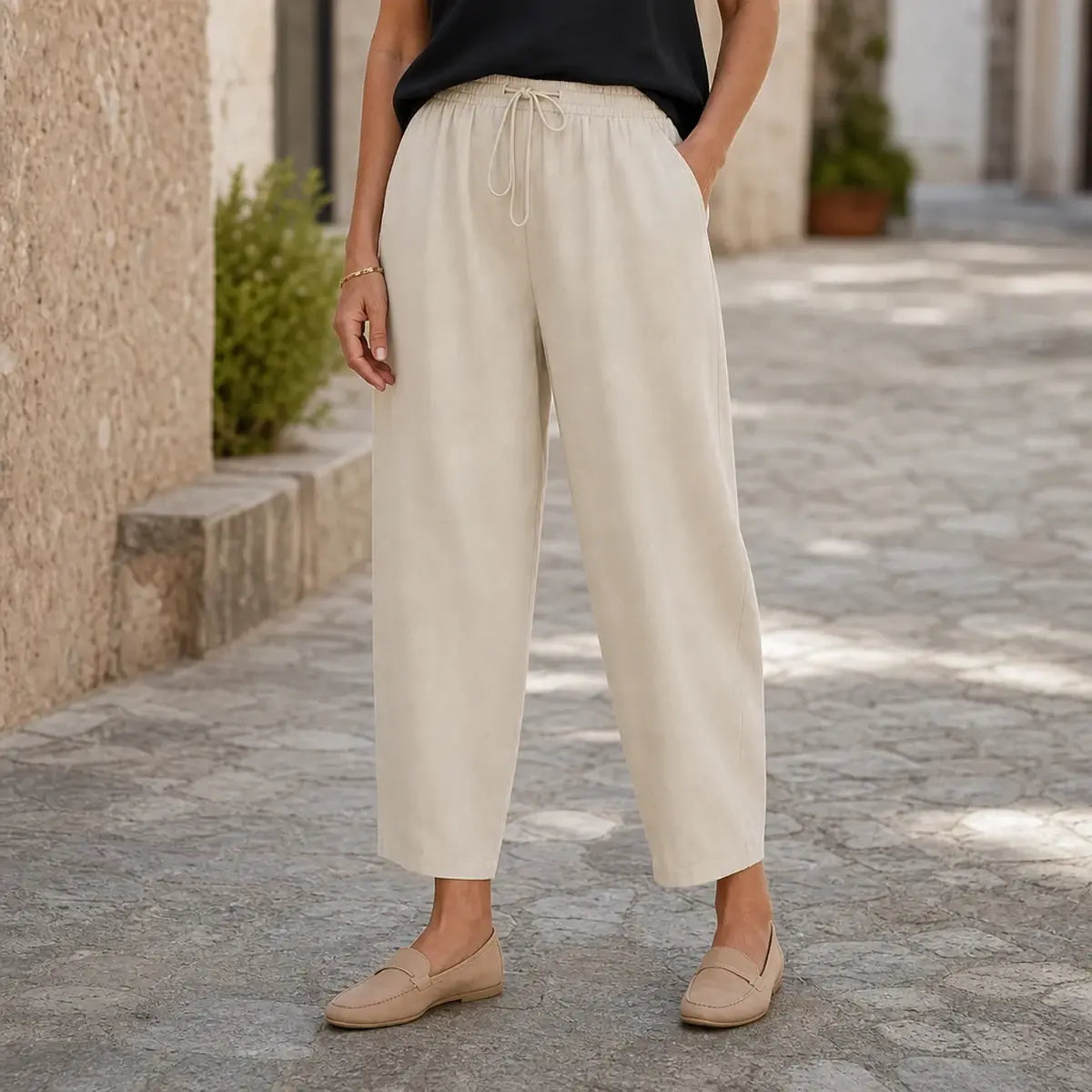 💕48% de descuento💕【40-120 kg】Pantalones casuales para mujer de algodón y lino ✅️Pago contra entrega