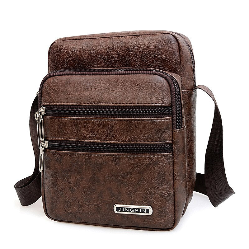 👍👍👜Wyprzedaż letnia -50% - Nowa męska torba na ramię ze skóry PU o dużej pojemności, lekka i wodoodporna