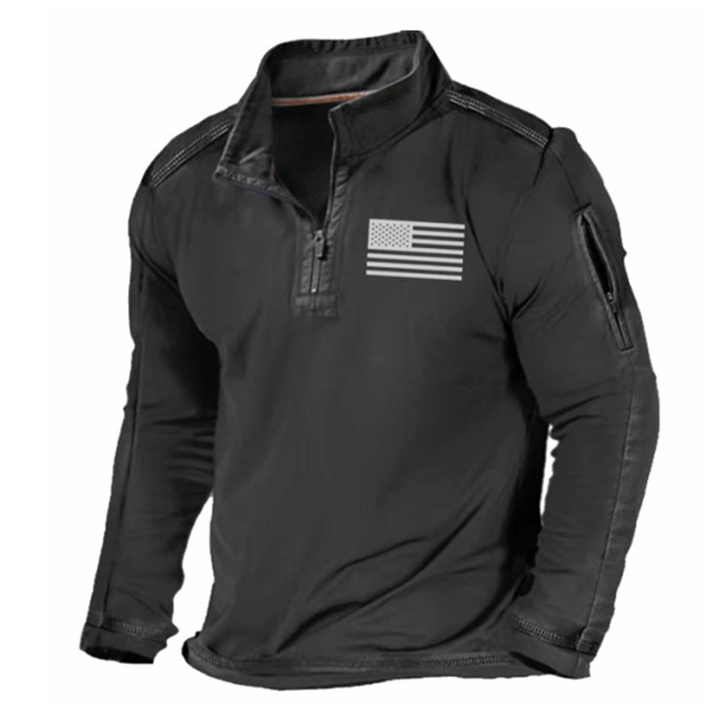 🎉【Sleva brzy končí】 Pánská outdoorová taktická mikina s kapucí, dlouhým rukávem, fleecovou podšívkou, kapsami na zip a polovičním límcem.