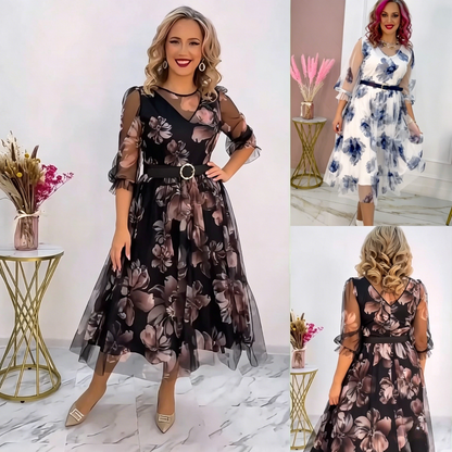 🌸 Sukienka damska S–5XL – elegancka, z nadrukiem, nowość