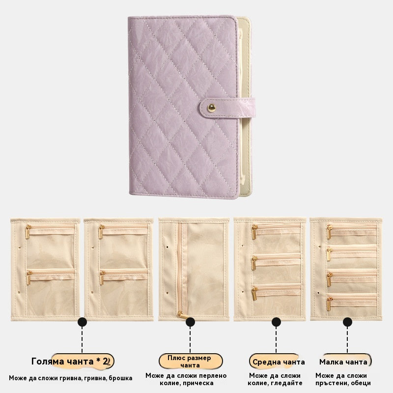 🔥 Гореща 50% отстъпка 🔥 Стилна преносима чантичка за бижута с кариран мотив