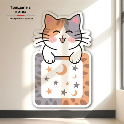 🏆【🔥В продажба】【50*80cm】🐱Драскалка за котки с автоматично затваряне - вертикална драскалка с форма на куб - не се изисква монтаж, просто залепете и използвайте