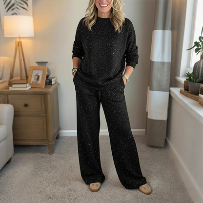 📢📢【50% zniżki!!!】✨🌷Dwuczęściowy komplet damski, składający się ze swetra z cekinami i spodni