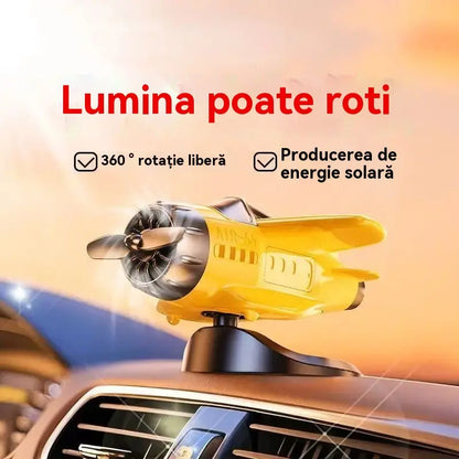 Kup 1, drugi otrzymasz gratis 🚗 Kreatywne, obrotowe ozdoby samochodowe w kształcie samolotu zasilanego energią słoneczną