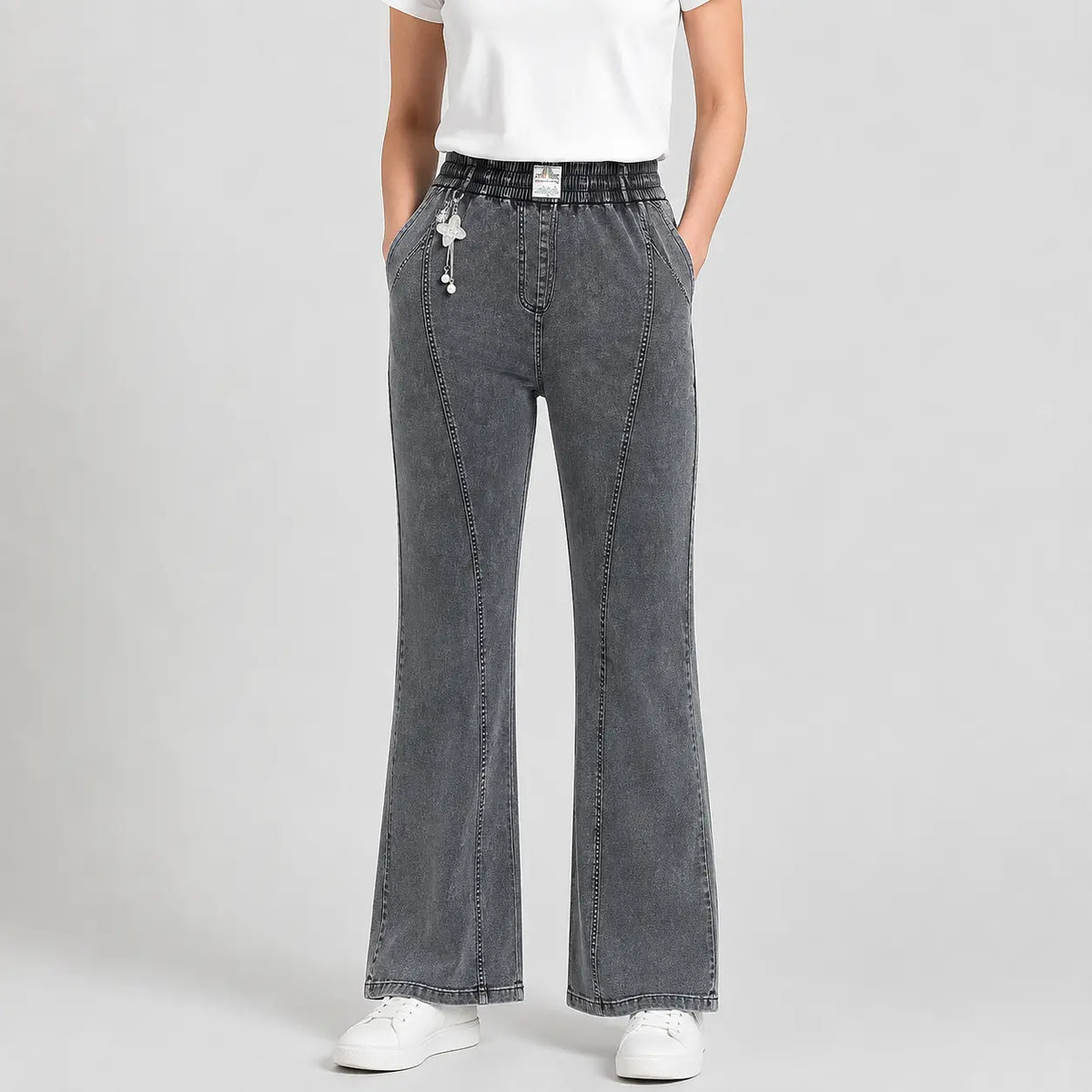 🔥👖【M-4XL】Dámske strečové džínsy s vysokým pásom - štýlové a ležérne