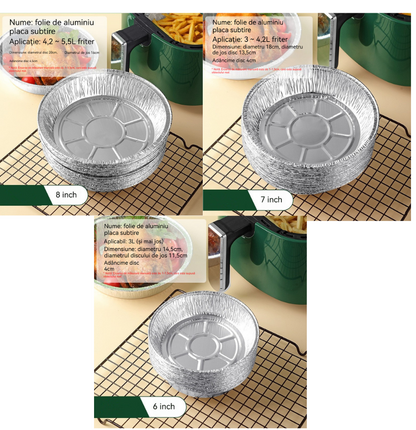 💥Oferta specjalna💥Jednorazowe tacki z folii aluminiowej do frytkownic powietrznych i piekarników, różne rozmiary, wielokrotnego użytku
