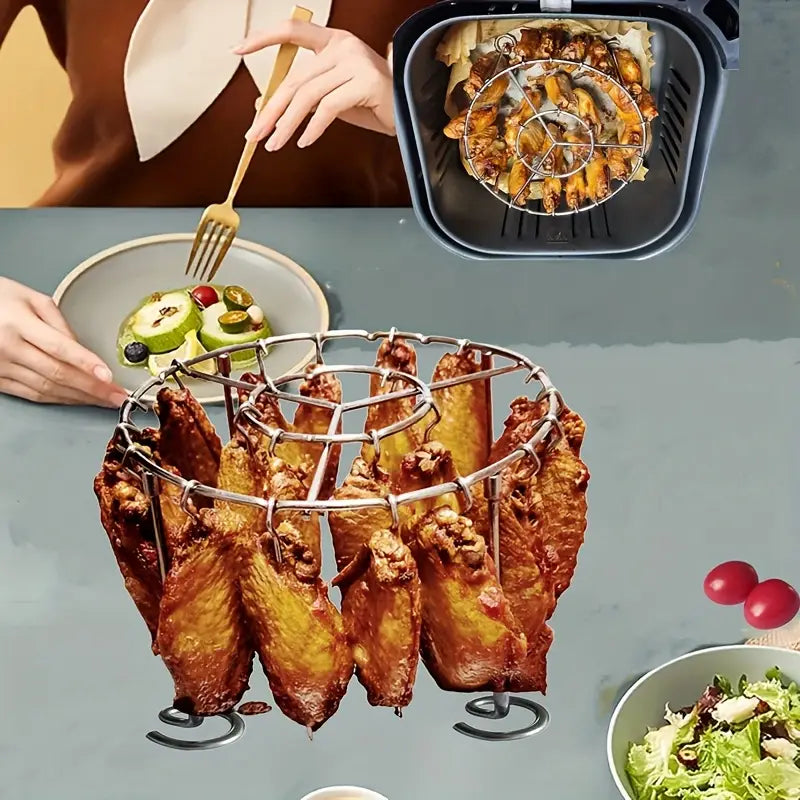 🍢🍖🍗 Grill ze stali nierdzewnej 304, 24 szaszłyki, Beztłuszczowa frytkownica