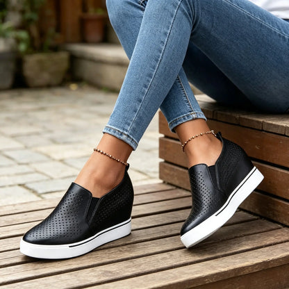 【Tallas: 34-41】🔥Nuevos zapatos casuales de verano 2026 para mujer, hechos de cuero suave, con diseño de plataforma.