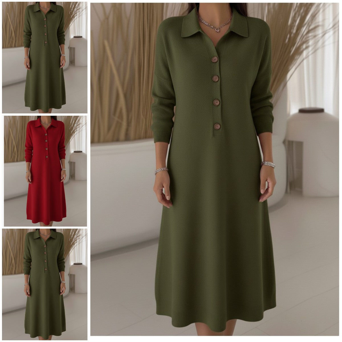 🔥✨ Vysoce kvalitní materiál 【S-3XL】👗 Nové módní pletené šaty 2026