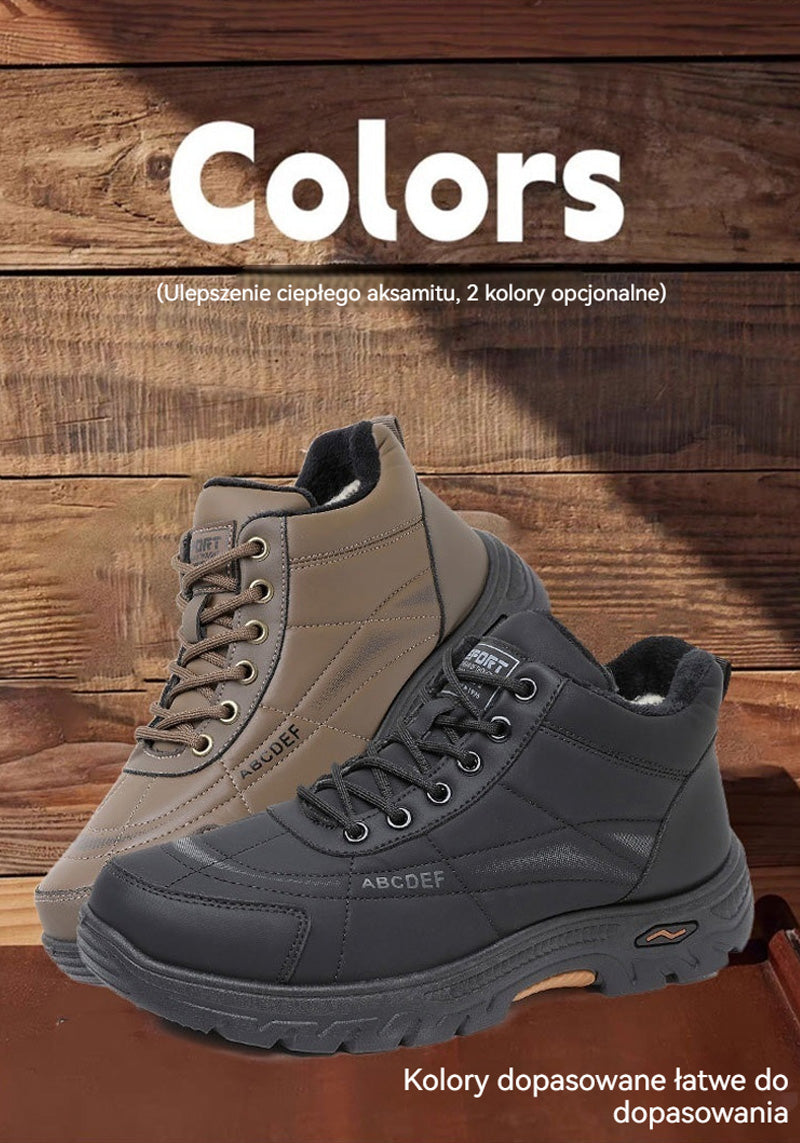 49% zniżki – Męskie zimowe, ciepłe buty polarowe z grubą, antypoślizgową podeszwą