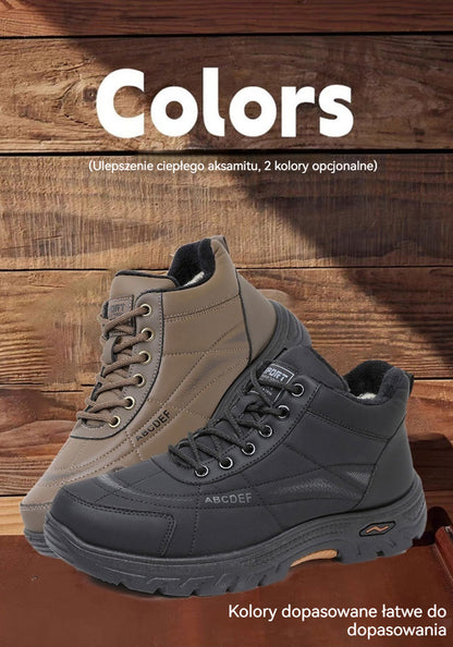 49% zniżki – Męskie zimowe, ciepłe buty polarowe z grubą, antypoślizgową podeszwą