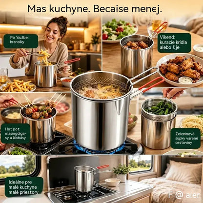 🔥 50% zľava | Multifunkčná fritéza vyrobená z potravinárskej nehrdzavejúcej ocele 304 | Jednoduché, rýchle a pohodlné varenie 🍳