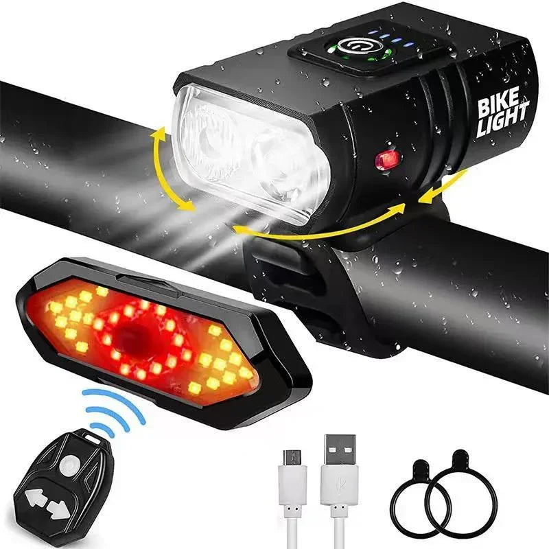 🚴 Jasna lampa rowerowa LED | Zestaw z ładowaniem USB przód + tył