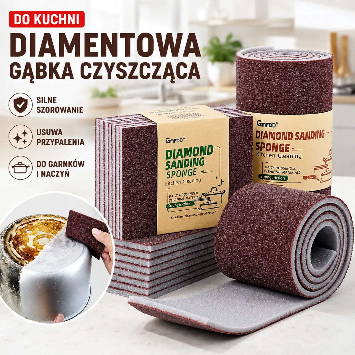 Opakowanie 20 sztuk——89zł😍Dwustronna gąbka ścierna, mocna i wielofunkcyjna do czyszczenia