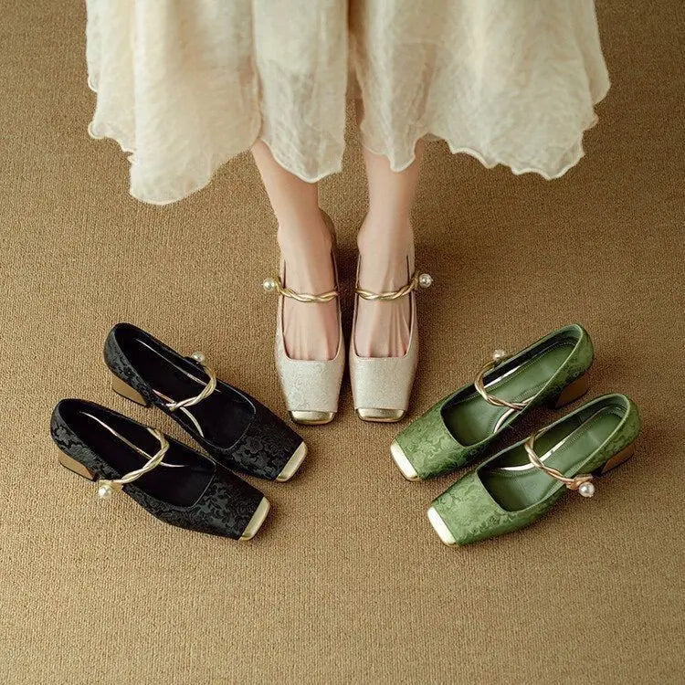 【Veličine 35-40】Ljetne ženske cipele Mary Jane, s vintage vezom, jednostavne i elegantne