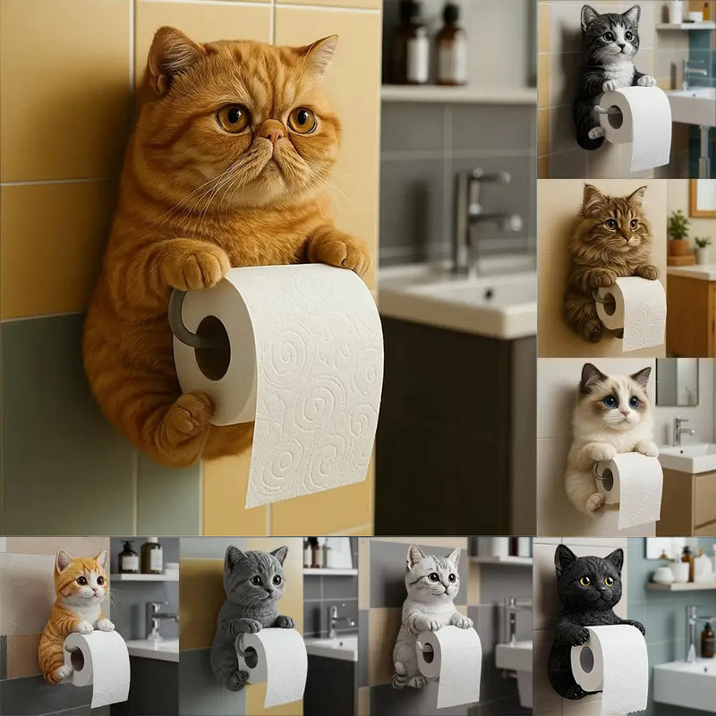 🐱【Kupte 1 a získejte 1 zdarma】Držák toaletního papíru s roztomilým kočičím motivem