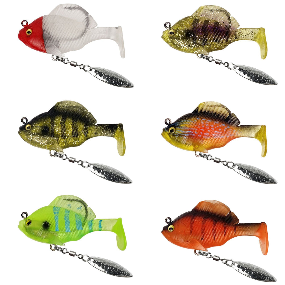 🔥【Juego de 6 piezas-6 colores】🐟Cebo blando para peces/señuelo artificial, para lanzamiento a larga distancia, antienganches, con cola en T y peso de plomo. ✅️Pago contra entrega