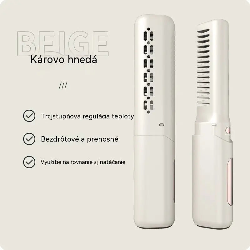 💇‍♀️ Bezdrôtová kefa na vyrovnávanie vlasov: 3 nastavenia teploty, rýchle nahriatie za 30 sekúnd a funkcia automatického vypnutia