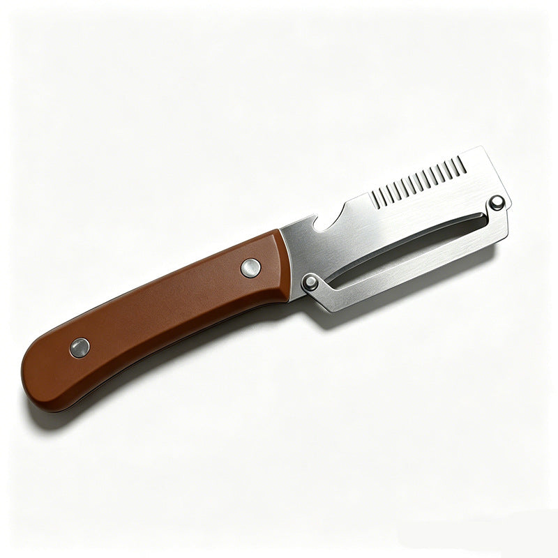 ✅Купете 1, вземете 1 безплатно (2 артикула) 🧅🔪 Многофункционална кухненска белачка 3 в 1: Бели, реже и отваря бутилки! 🔥