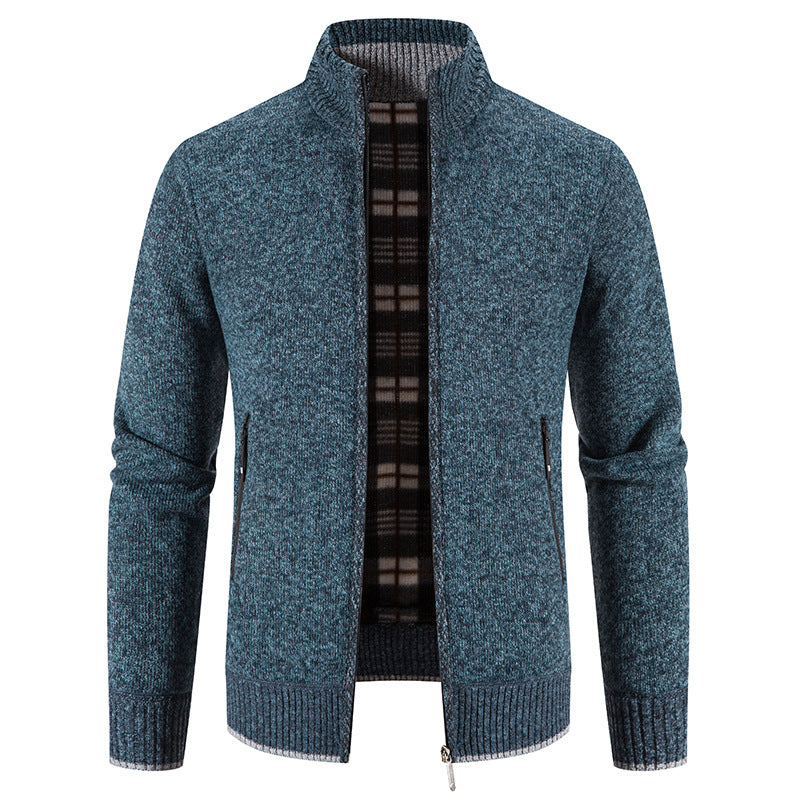 【M-3XL】Męski, swobodny, polarowy sweter rozpinany-3763443