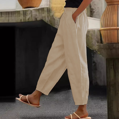 💕48% de descuento💕【40-120 kg】Pantalones casuales para mujer de algodón y lino ✅️Pago contra entrega