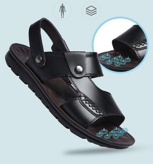 🔥✨【Nowość letnia podgrzewanie wstępne🎉】【39-47】2025 Nowe męskie modne, codzienne skórzane sandały plażowe