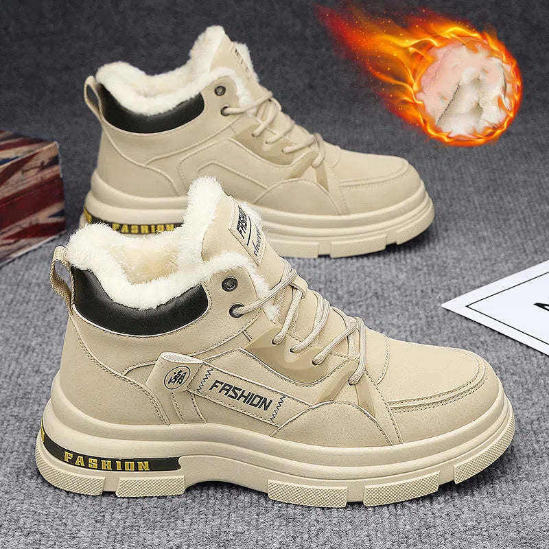 🔥🔥👞【39-44】2025 nowe wczesnowiosenne, odporne na zimno męskie, pogrubione, aksamitne, modne, ciepłe buty Martin