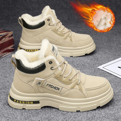 🔥🔥👞【39-44】2025 nowe wczesnowiosenne, odporne na zimno męskie, pogrubione, aksamitne, modne, ciepłe buty Martin