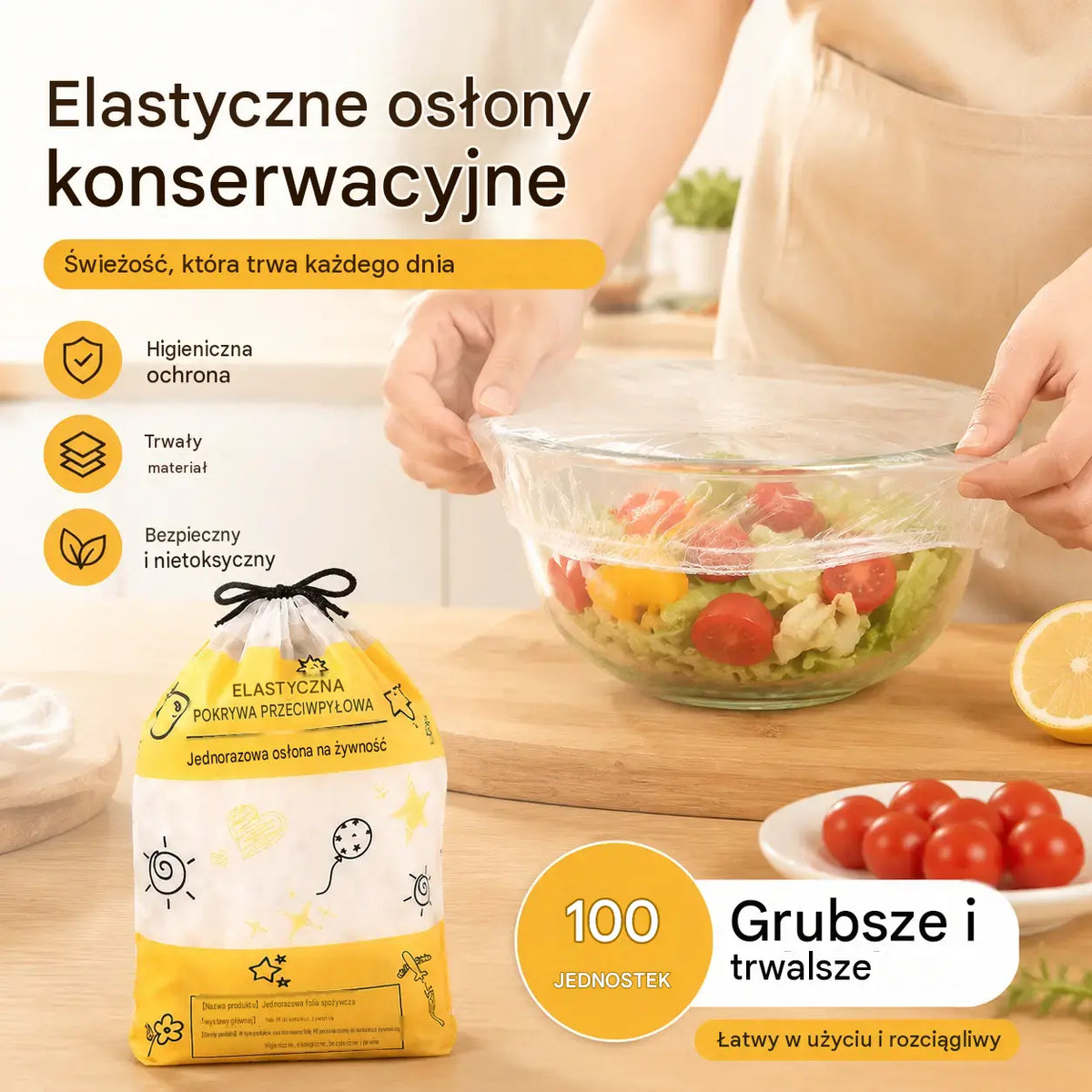 🔥 [Zestaw 100 sztuk] Jednorazowe osłonki do żywności 【Kup jeden, drugi otrzymasz gratis】