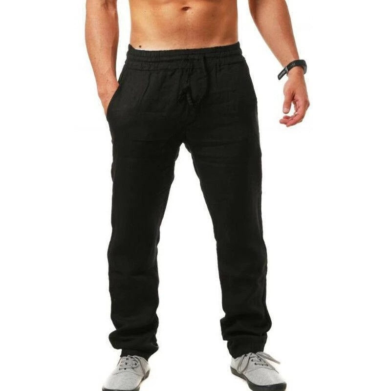 👖 50% de descuento💥【40-120 kg】Pantalones deportivos casuales de algodón y lino para hombre, tallas grandes, corte holgado ✅️Pago contra entrega