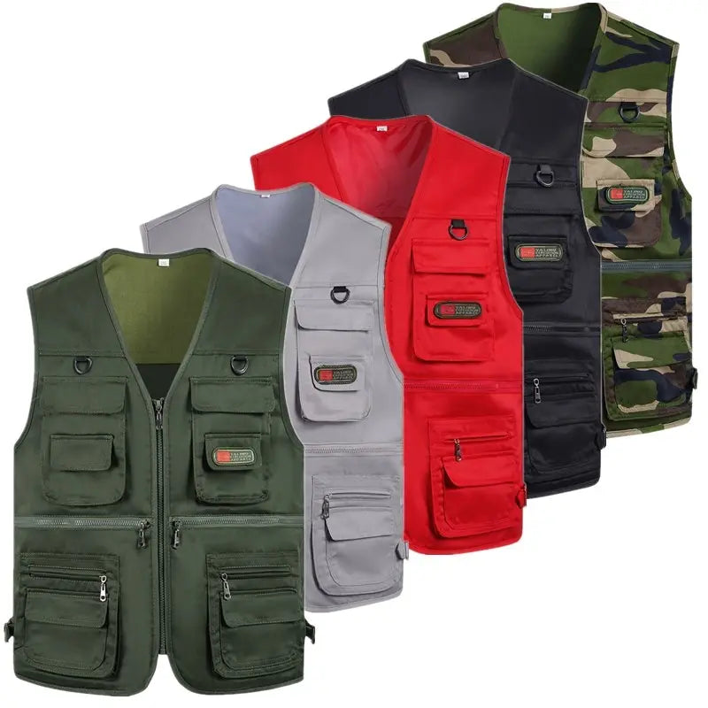 🔥😎【XL-4XL】【55-100 kg】Jednoduchá a praktická pracovná vesta s viacerými vreckami