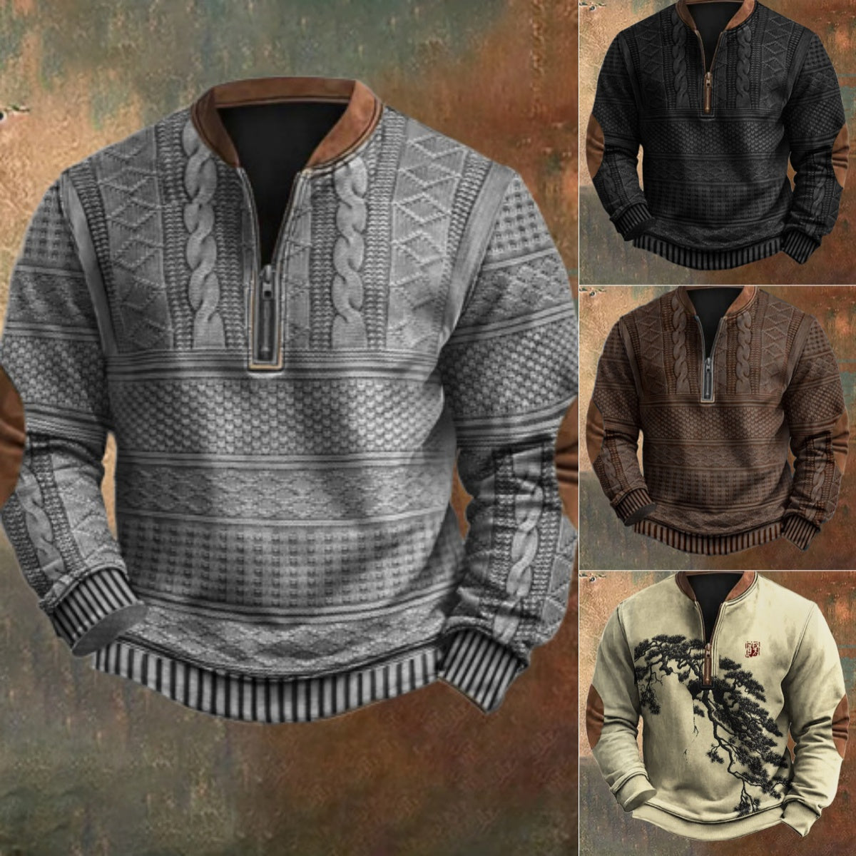 🔥⛄【S-5XL】2024 nowa męska bluza z zamkiem błyskawicznym na jesień i zimę-3798569