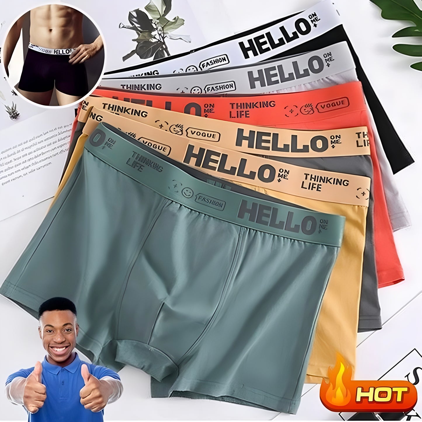 🔥【Compra 3 y llévate 3 gratis】💥 【L-6XL】Calzoncillos bóxer de algodón para hombre