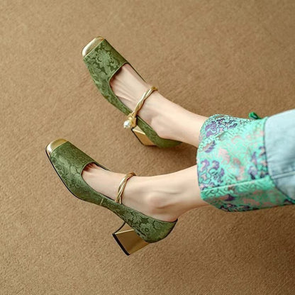 【Veličine 35-40】Ljetne ženske cipele Mary Jane, s vintage vezom, jednostavne i elegantne