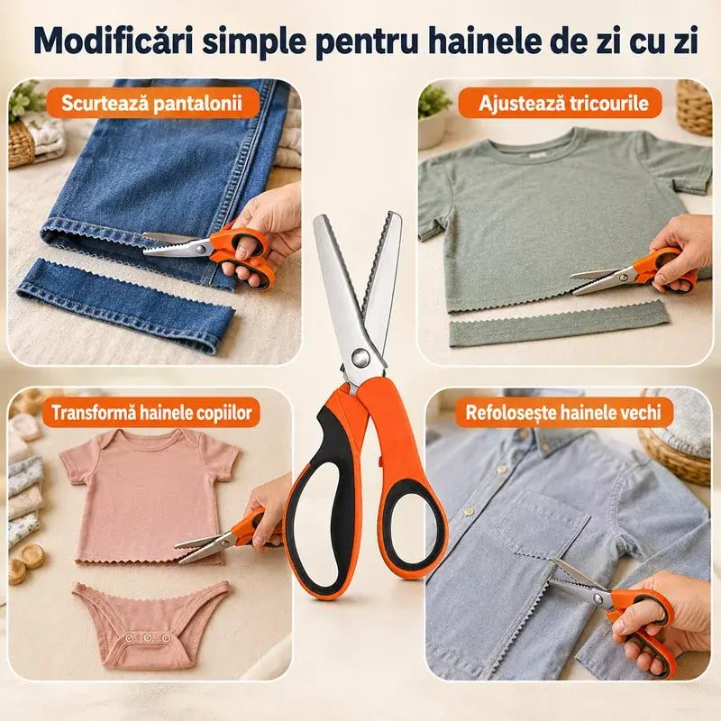 ✂️ Reže besprijekorno i sprječava habanje materijala! Profesionalne cik-cak / valovite škare za krojenje i ručni rad! ✨