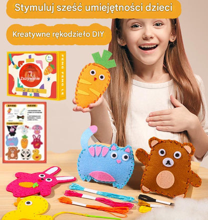 🧵🎁🧵【Gorący w sprzedaży】🔥Ręcznie robiony zestaw do szycia, pełen zabawy, odpowiedni dla dzieci