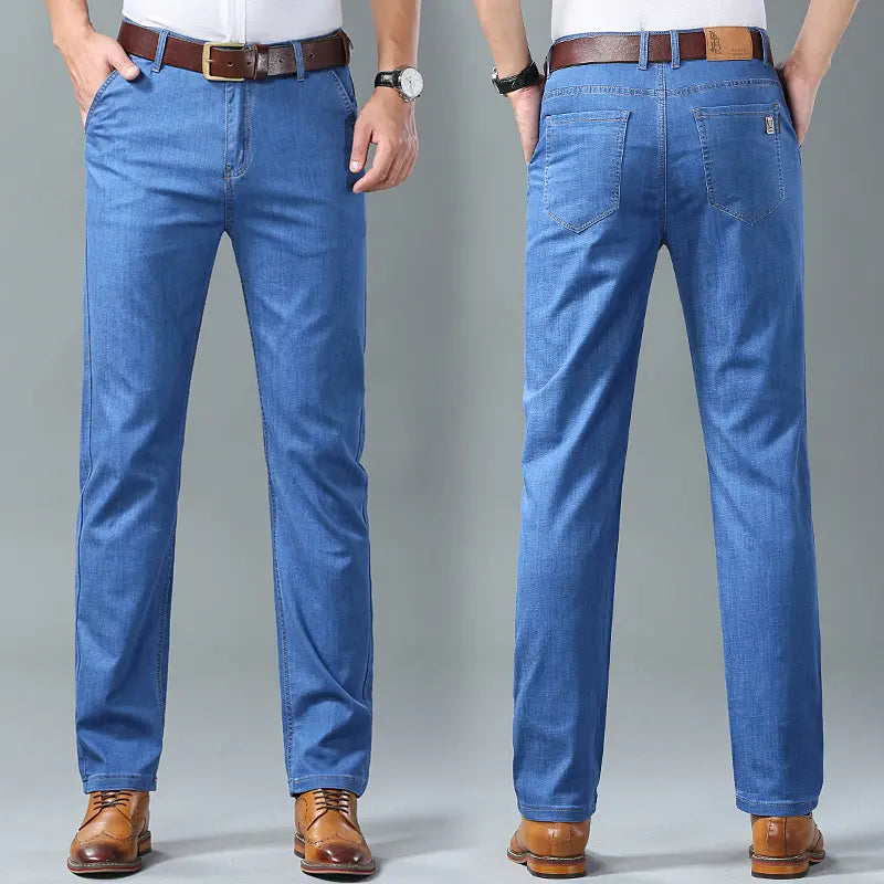 🔥【Zľava 50%】🔥【60-110 kg】👖👖 Pánske rifle s rovnými nohavicami, ležérne a všestranné