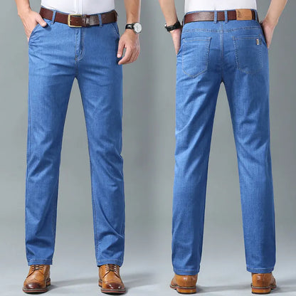 🔥【Zľava 50%】🔥【60-110 kg】👖👖 Pánske rifle s rovnými nohavicami, ležérne a všestranné