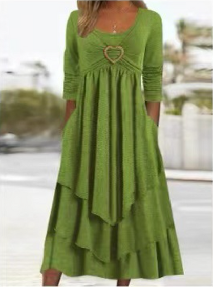 【S-4XL】2026 Nuevo vestido de lino de algodón simple de otoño para mujer, tela cómoda y transpirable