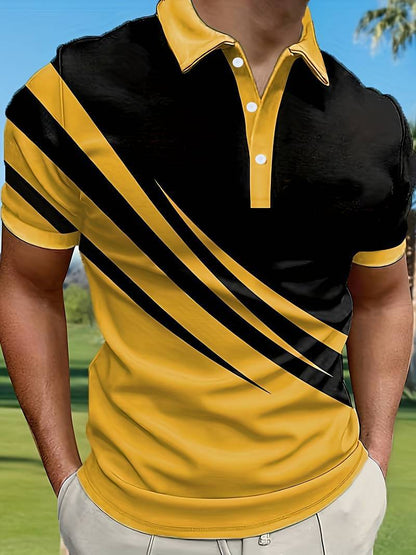 🔥👔【S-6XL】Nowa męska letnia koszulka POLO w paski z nadrukiem 3D | Gorąca sprzedaż w Polsce | Dopasowany krój i wygoda